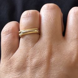 18 K solid gold Ring, tow tone