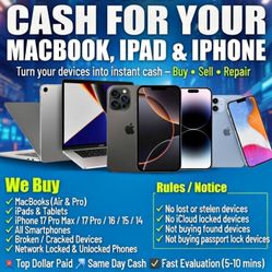 Wanted Mackbook Pro Air Ipad Airpot Iphone 17 Pro Max 