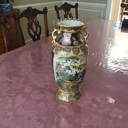 Very Beautiful Hand Painted Royal Satsumas Vaster.  Heigh 14”