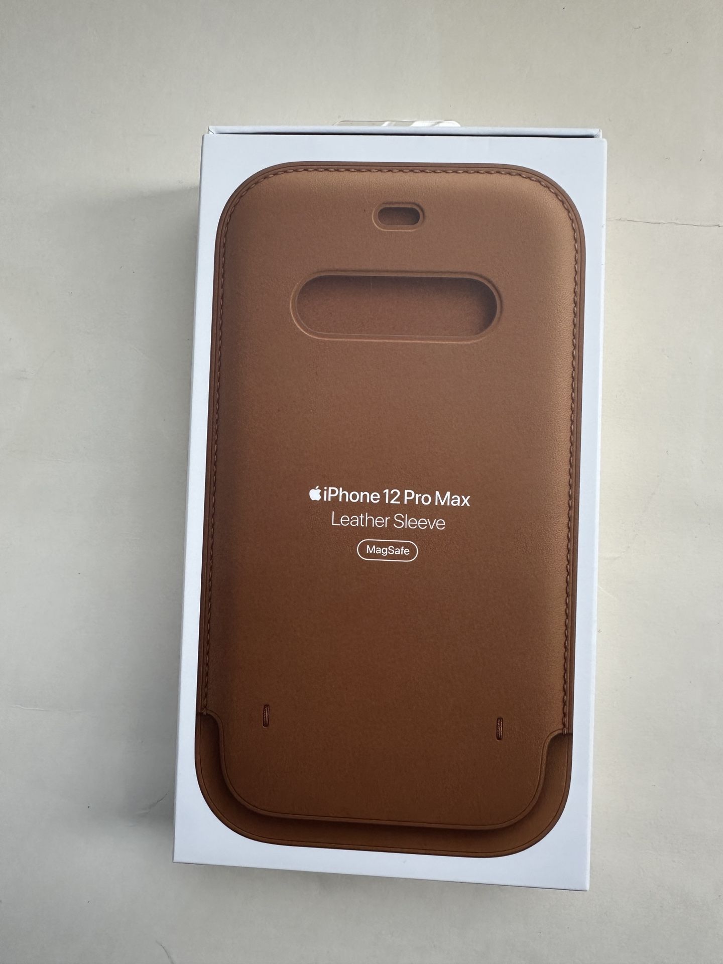 Apple Leather Sleeve Case with MagSafe for Apple iPhone 12 Pro Max -Saddle Brown