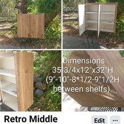 Retro Middle Century Wooden Very Solid Cabinet