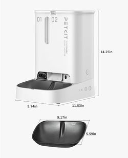 Automatic Cat Dog Feeder with Camera, AI-Powered Motion Capturing, 1080P HD Video with Night Vision, 2.4G WiFi Pet Feeder with 2-Way Audio, Dual Hoppe