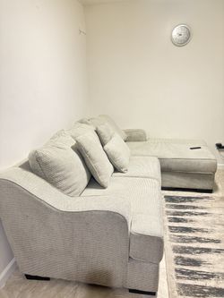 beige white sectional