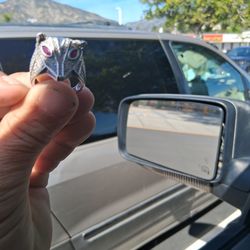 925 Sterling silver custom Fox ring men's size