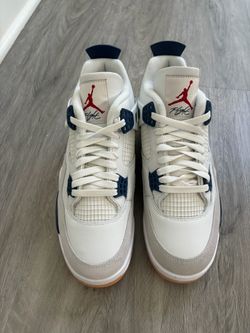 Jordan 4 Retro SB Summit White Navy Sneakers Size 10