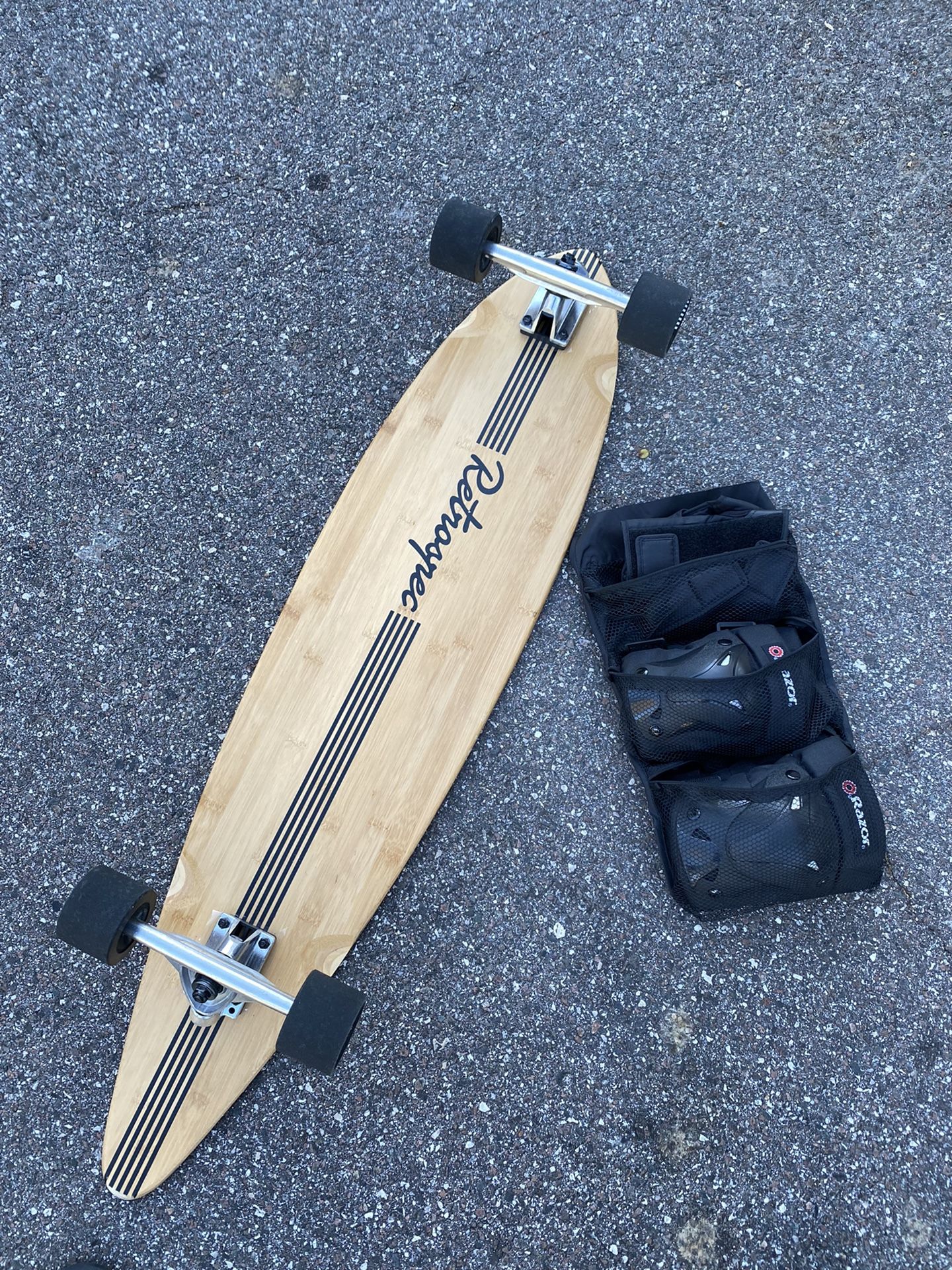 Retrospec Zed Longboard Skateboard Complete Cruiser | Bamboo & Canadian Maple Wood Cruiser w/ Reverse Kingpin Trucks for Commuting, Cruising, Carving