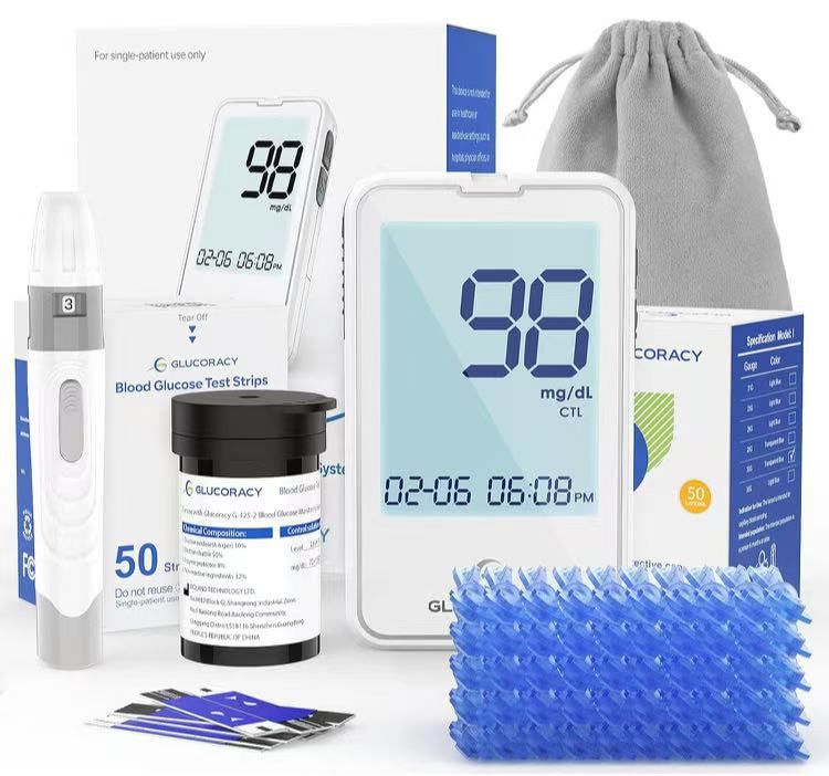 G-425-2 Blood Glucose Monitor Kit, 50 Test Strips and 50 Lancets, Blood Sugar Test Kit with Lancing Device, Diabetes Testing Kit No Coding,Glucose Met