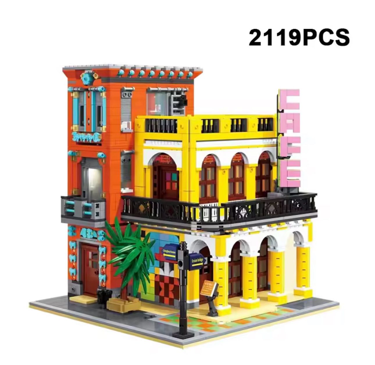 Cuban Havana Cafe Model Building Blocks Bricks Street View New