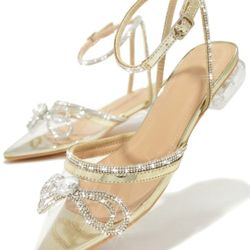 Fashion Nova Flat Clear Shoes (Silver Color)