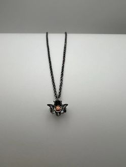 Orange Sapphire & Oxidized Silver Rattlesnake Vertebrae