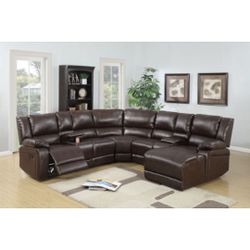 Brown Sectional Sofa With Recliner 