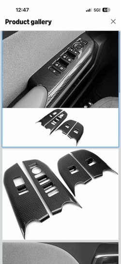 JUIVEEL Car Interior Window Switch Panel Cover Side Door Glass Lock Control Button Cover Compatible with Kia K4 2025 Accessories (Carbon Fiber Style)
