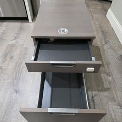 Grey Small Wooden Filing Cabinet