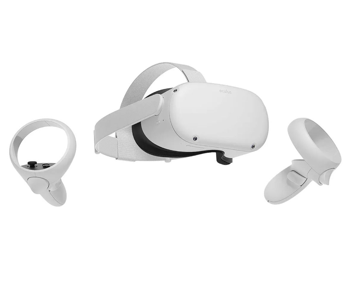 Meta Oculus Quest 2 256GB Advanced All-in-One Virtual Reality VR Headset Set, White With Stand