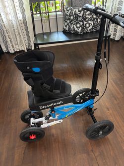 Knee scooter, orthopedic boot and cold therapy lit