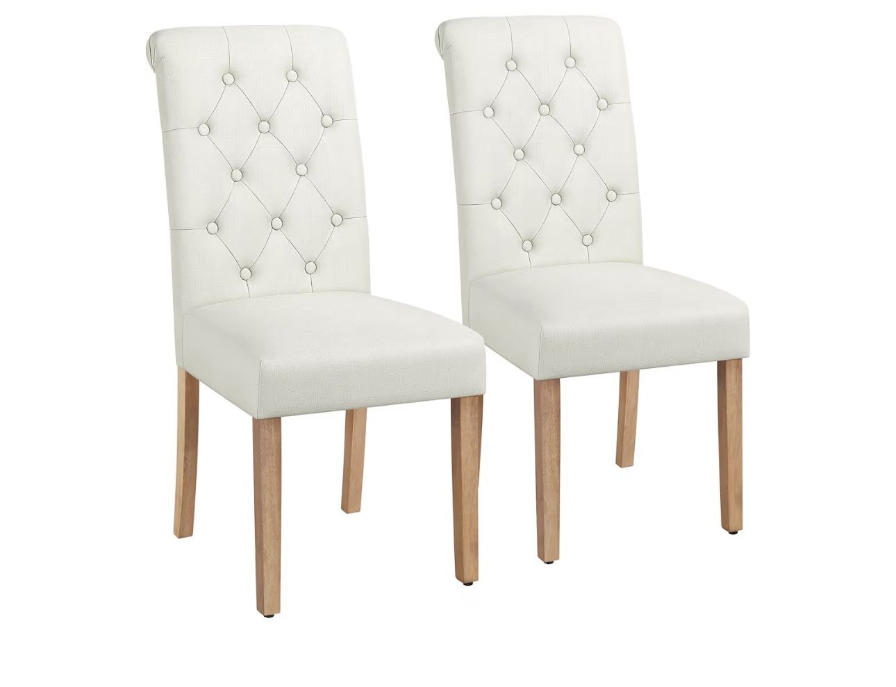 Dining Chairs Set of 2 Fabric Upholstered Dining Room Chairs with Button Tufted High Back and Solid Wood Legs for Kitchen/Living Room/Restaurant Mode