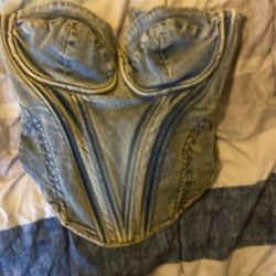 Fashion Nova Jean Corset Top Size L/XL