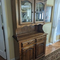 2 Pc Oak China Cabinet