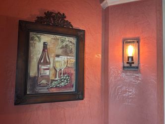 Silvia Vassileva Wine Art Prints Pair - Heavy Intricate Metal Frames (22.25” x 37”)