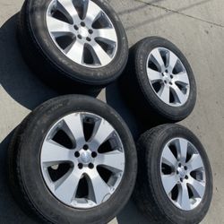 4 — 225/60r17 5x100 5x3.94 Stock Subaru Forester Crosstrek Outback Toyota Celica Matrix  Impreza Prius Wheels Rims Tires!!!!!!