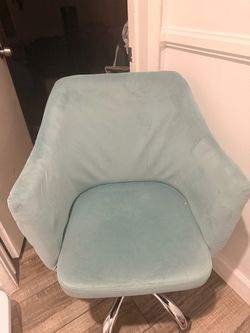 Light Blue Velvet Swivel Accent Chair