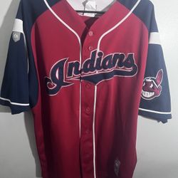 vintage indians jersey size Large