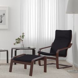 IKEA Poang Chair Black And Dark Wood