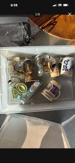 German Beer Steins and a decanter