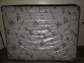 Queen size mattress with bed frame and bed base