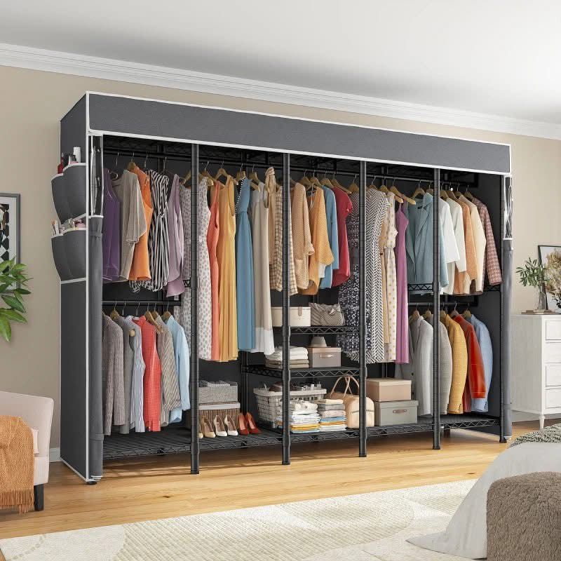 NEW IN BOX - 90.6"W Clothing Rack,1500lbs Heavy Duty Clothes Rack With Cover - Black