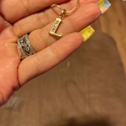 Necklace With L Pendant 14k Gold Filled 