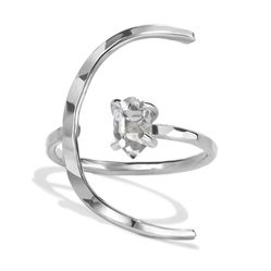 James Michelle silver ECLIPSE HERKIMER RING. Sz 5. Read below!