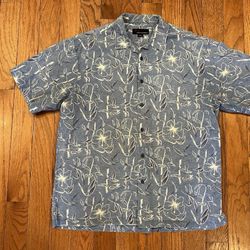 Greg Norman Hawaiian Golf Polo Floral Flower Shirt Vintage Retro Men Large