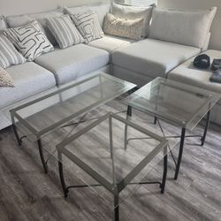 Living Room Glass Table Set