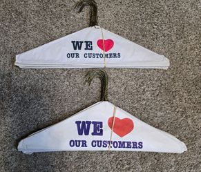 20 Original Vintage Paper Covered Wire Hangers "WE ♥ OUR CUSTOMERS"