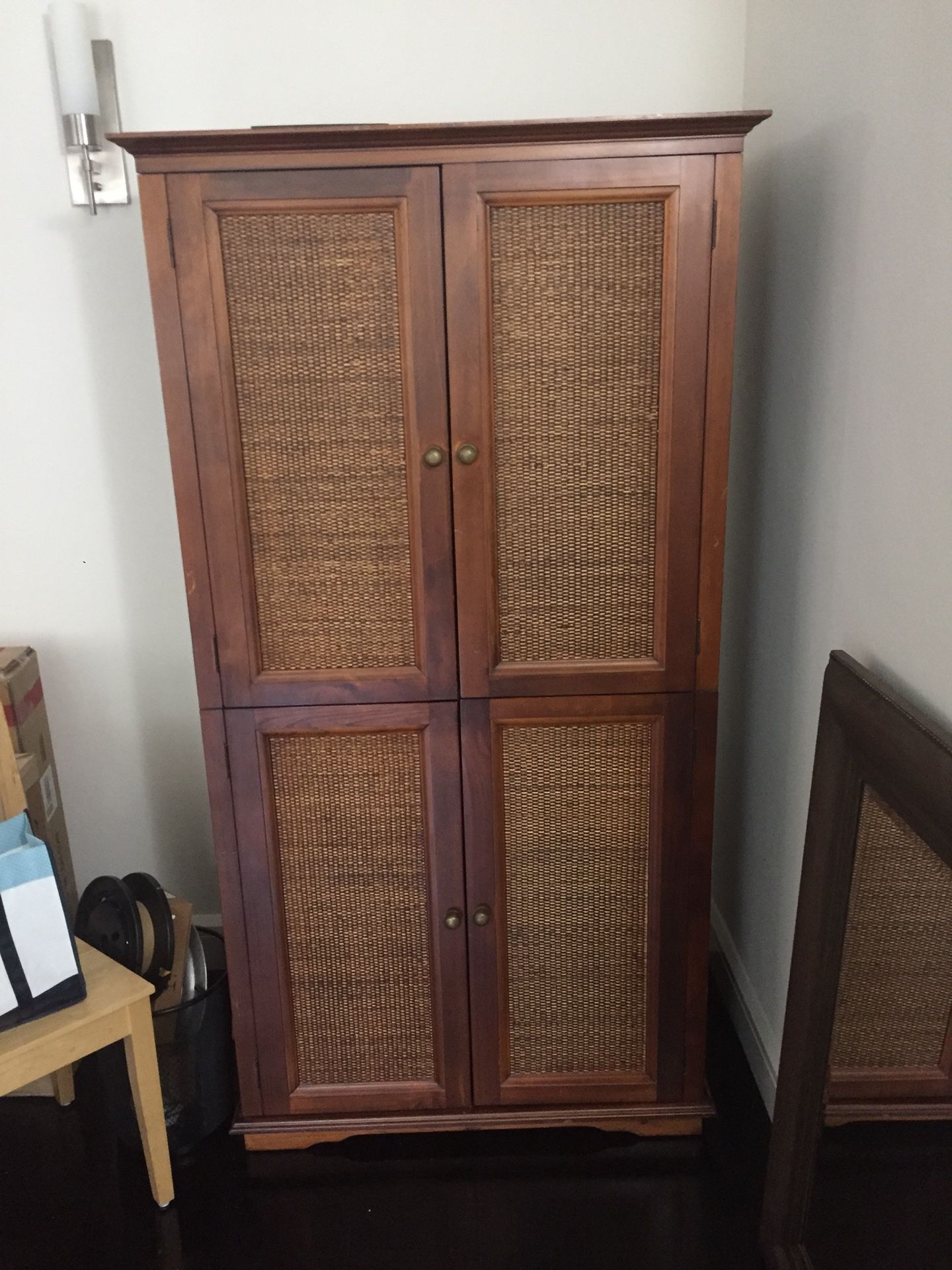 Classic wood paneled wardrobe