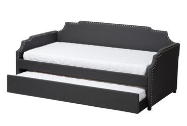 Tynland Charcoal Gray Daybed With Trundle - 3 Available With Mattress