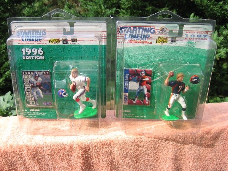 Lot of 2 Starting Lineup John Elway Action Figures 1996 &1997 In ProTech Cases