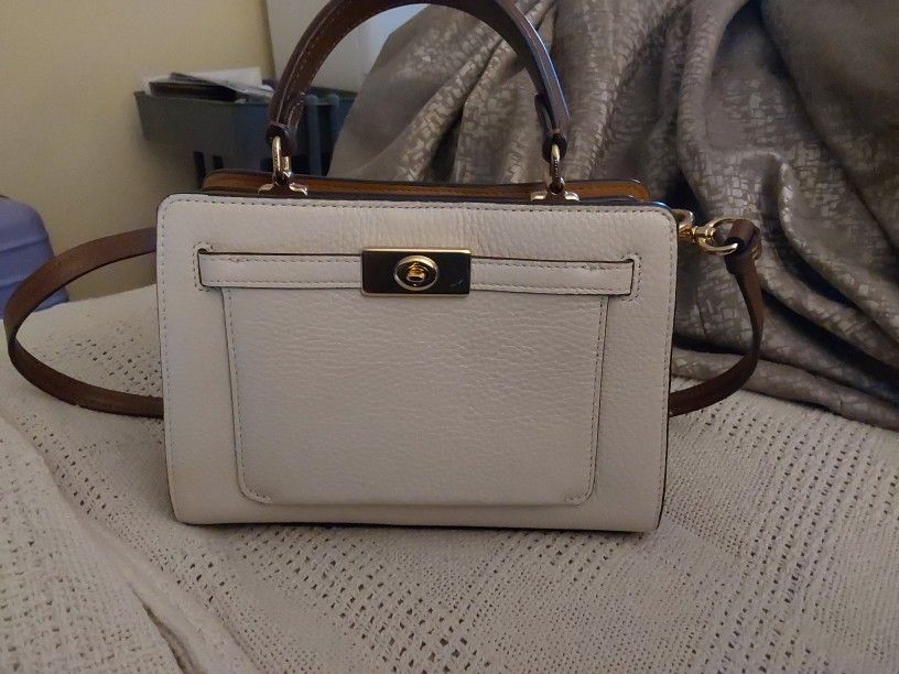 Coach crossbody bag with tophandle - neutral color