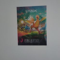 Final Fantasy Mtg Chocobo Poster With Promo Pin
