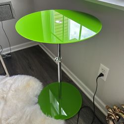 Radinka Round Green Colored Glass Table 17.5” Width 