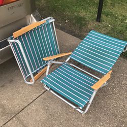 Set Of Nice Reclining Beach Chairs Only $40 For All Firm
