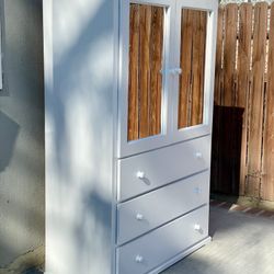 Solid Wood White Wardrobe Closet
