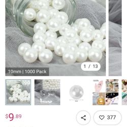 10mm 8,000 Loose Pearl White Beads Wedding Shower Quince