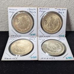 Mexican Silver Pesos (4)
