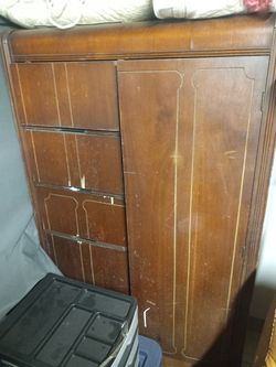 Authentic art deco wooden wardrobe