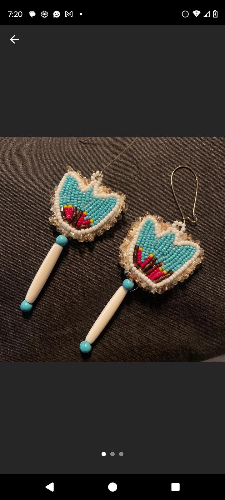 Native Made Beaded Tulip π· Earrings