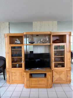 Large Wood Entertainment Center Wall Unit