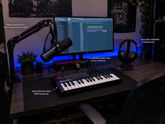 Complete Home Studio Setup! – Focusrite, AKAI MPK Mini MK3, Mic, Sony XM5 + More
