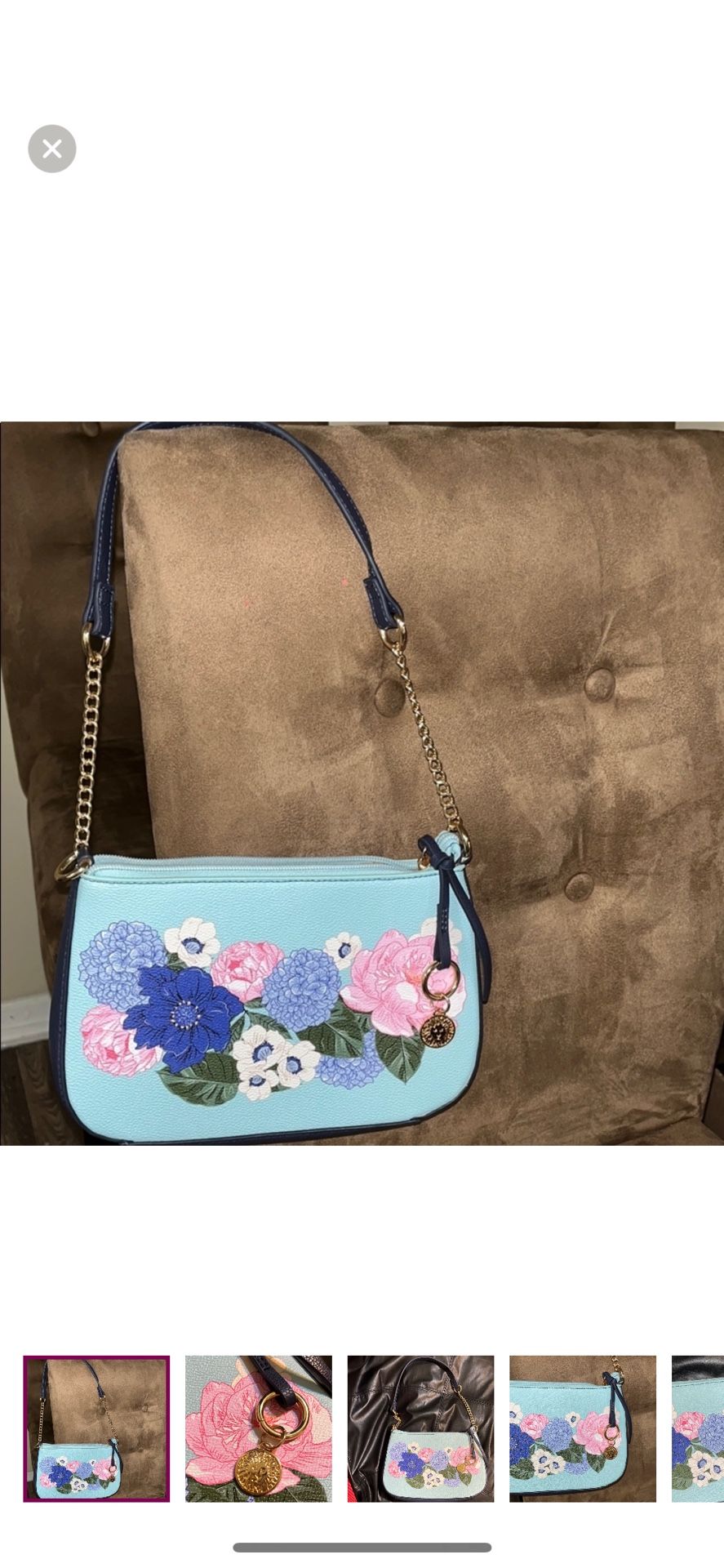 NWOT Anne Klein Floral Blue small Shoulder Bag
